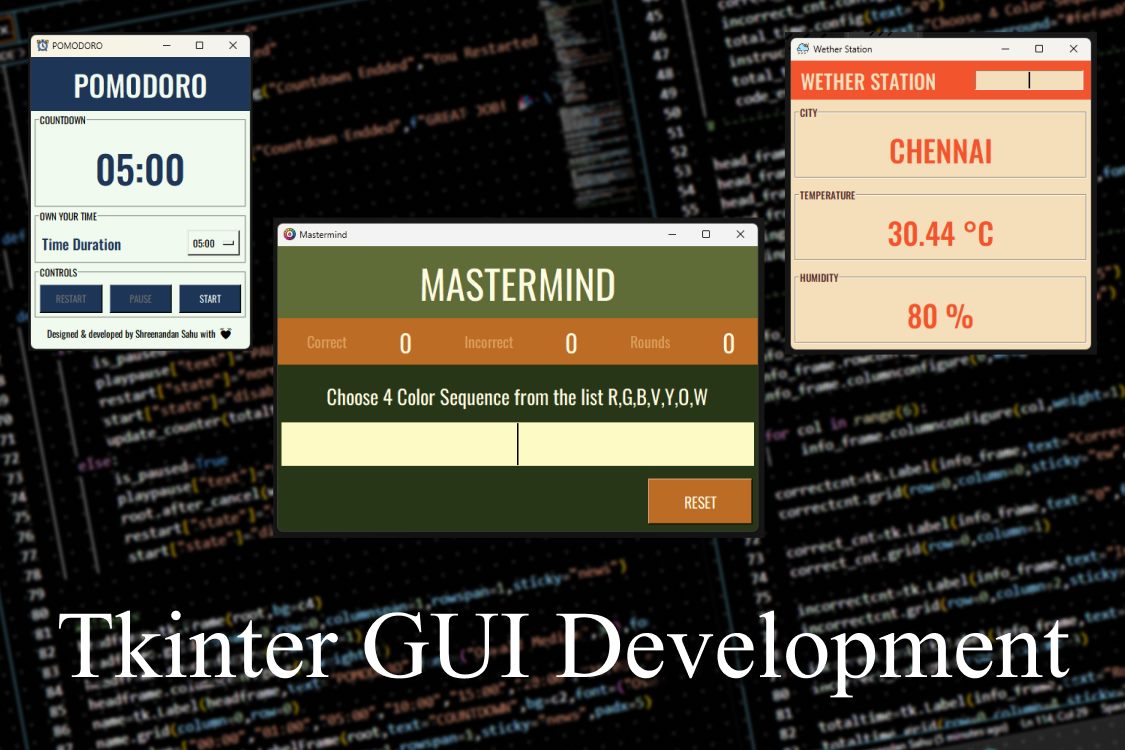 Tkinter GUI development